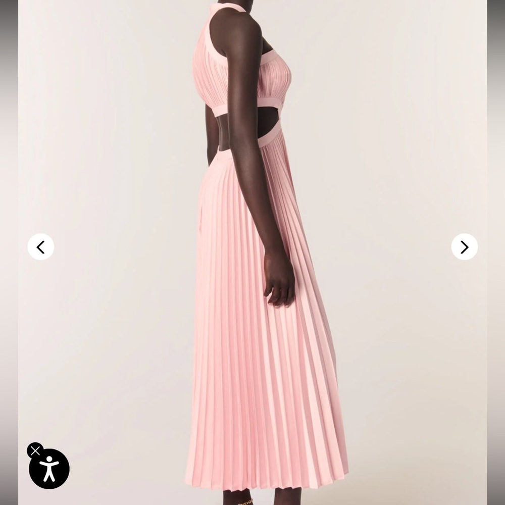 NWT Maje Pleated Pink Dress Size 38. - Picture 3 of 11